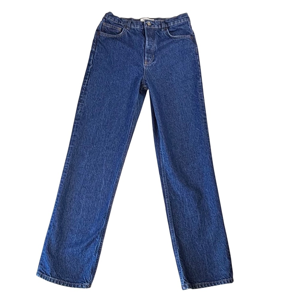 Reformation Cynthia High Rise Straight Long Jeans Cesme Wash Blue Denim 29